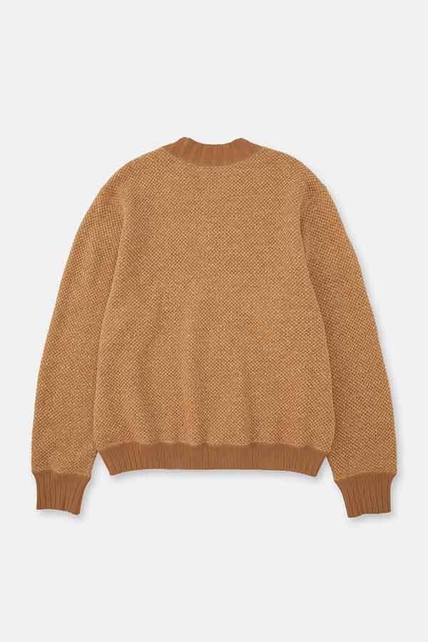 Hexagonal patterns knit rib sweatshirt