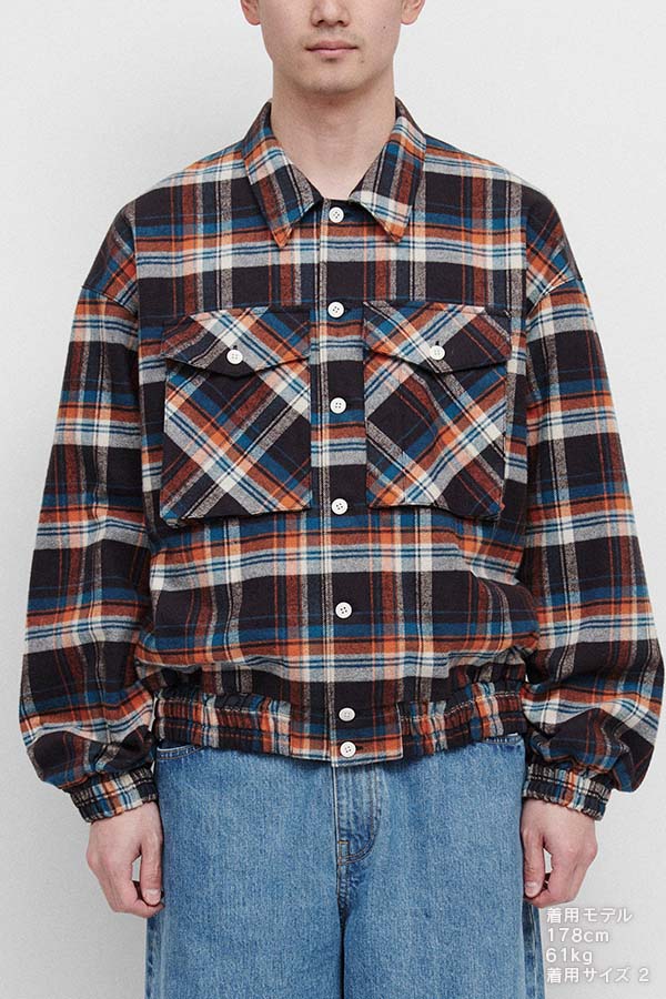 Check shirt blouson