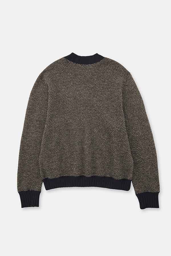 Hexagonal patterns knit rib sweatshirt