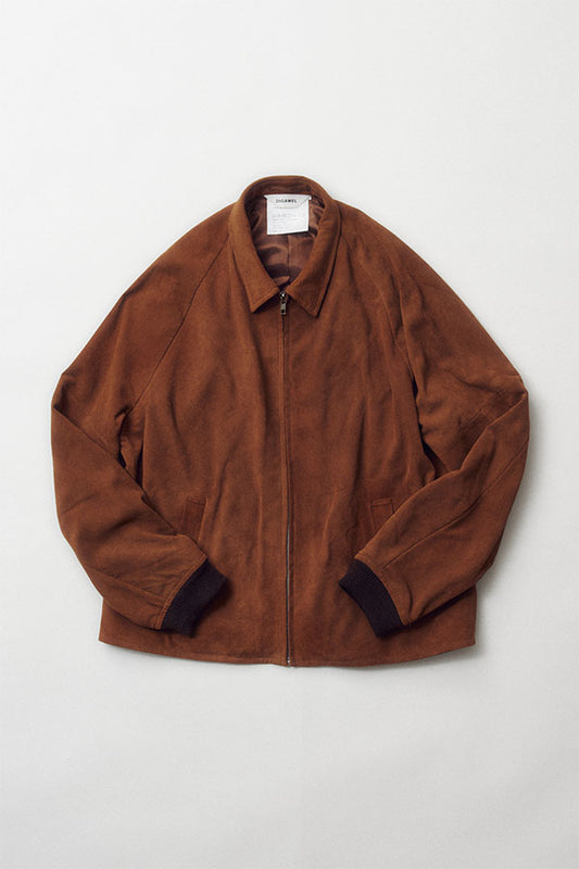 Goat suede zip up blouson
