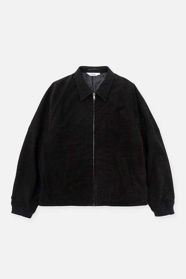 Goat suede zip up blouson