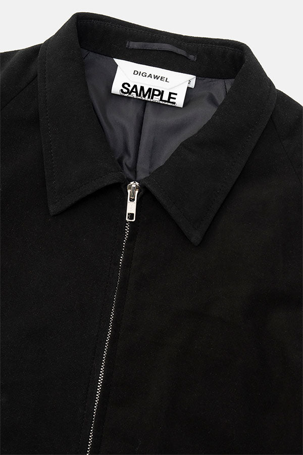 Goat suede zip up blouson