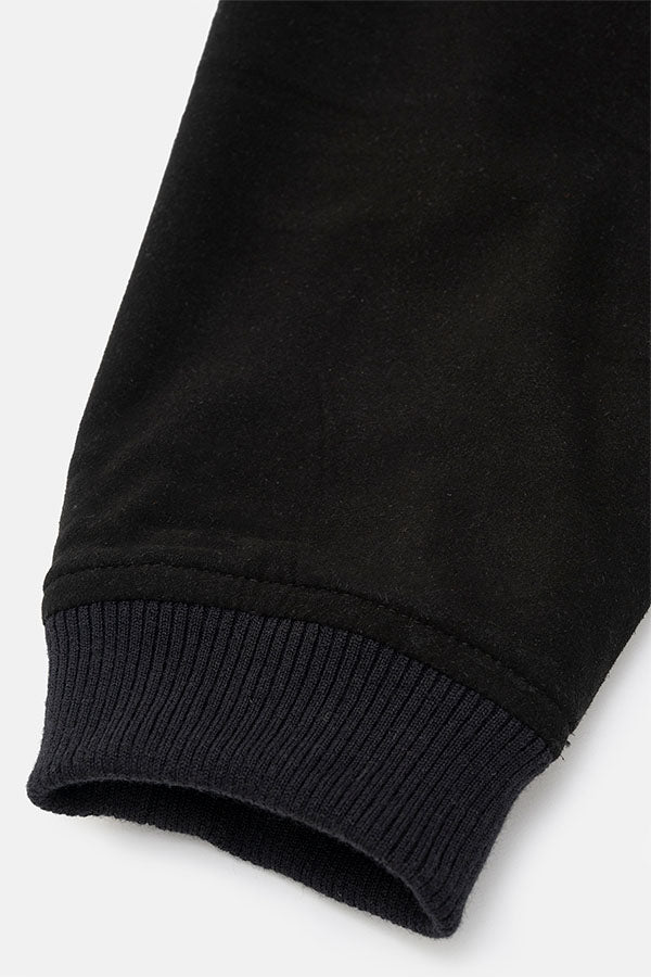 Goat suede zip up blouson