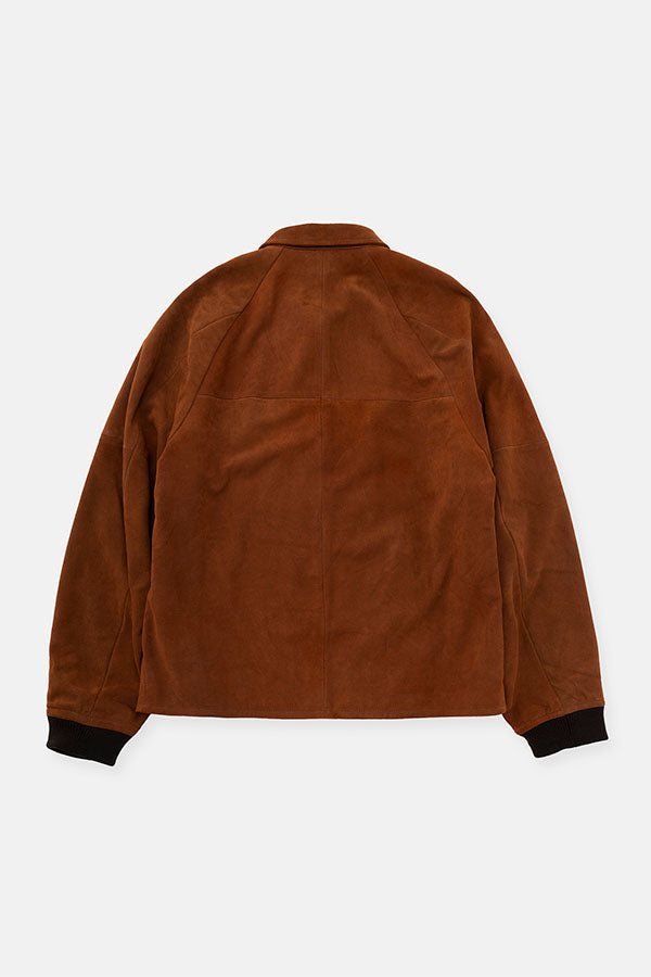Goat suede zip up blouson