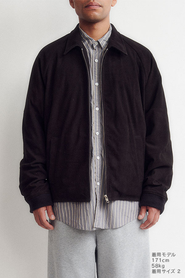 Goat suede zip up blouson