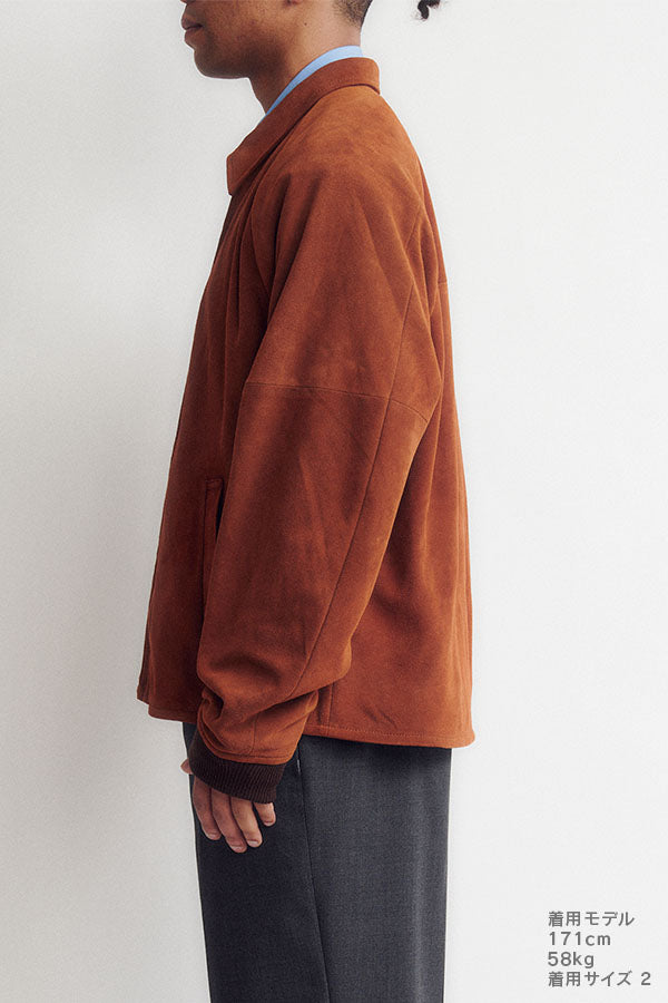 Goat suede zip up blouson
