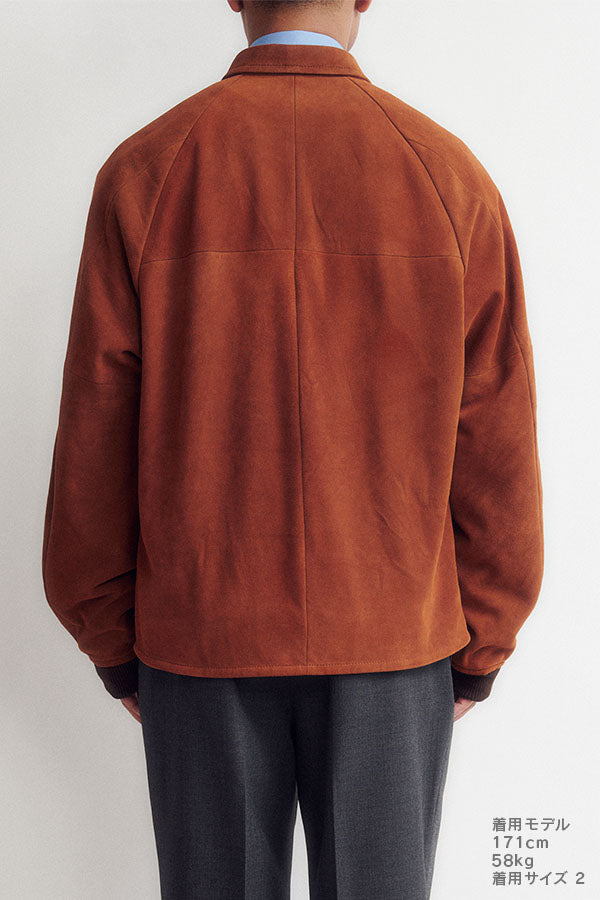Goat suede zip up blouson