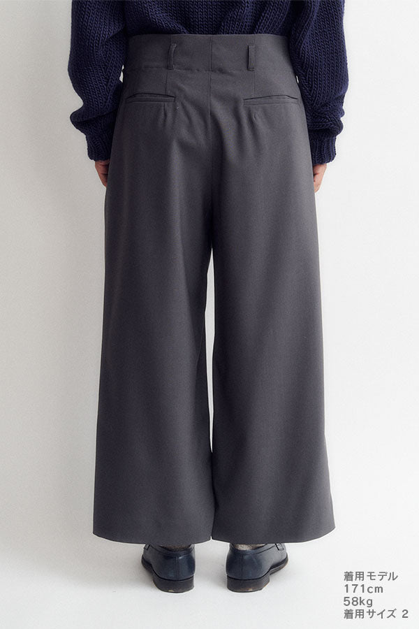 Wide tuck pants