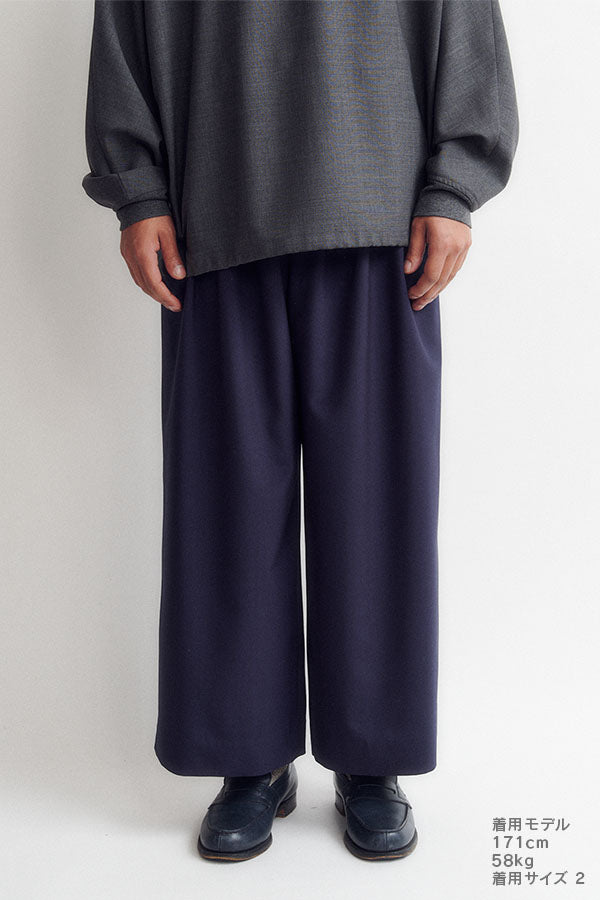 Wide tuck pants