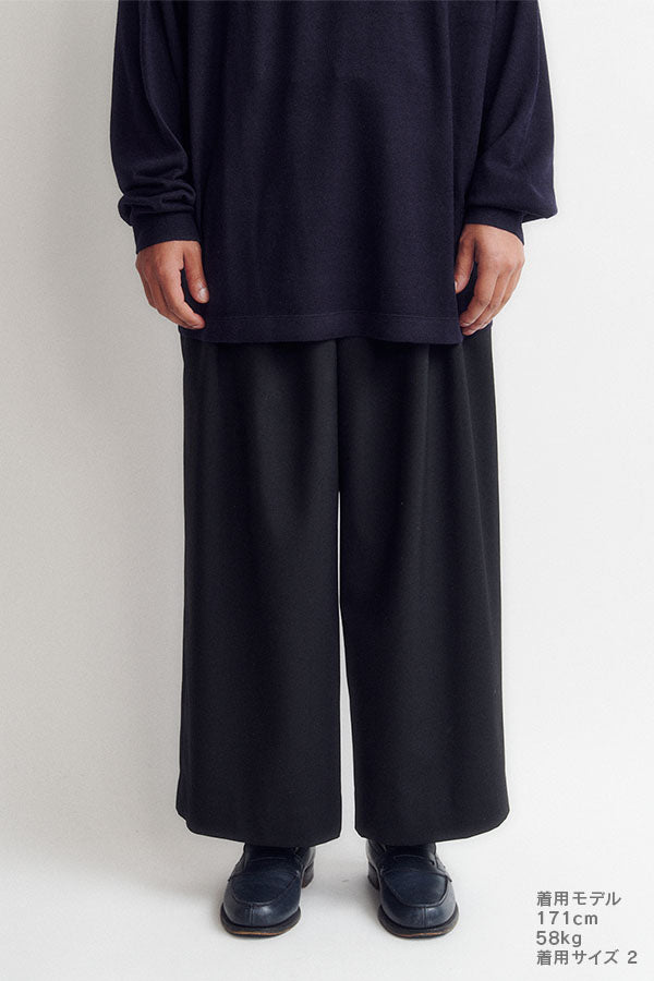 Wide tuck pants