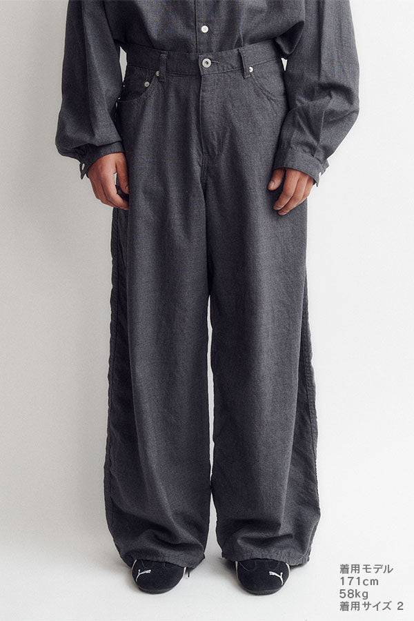 Puckering wide pants
