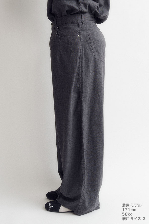Puckering wide pants