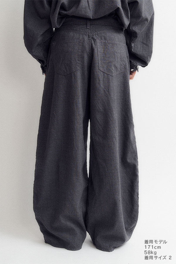 Puckering wide pants