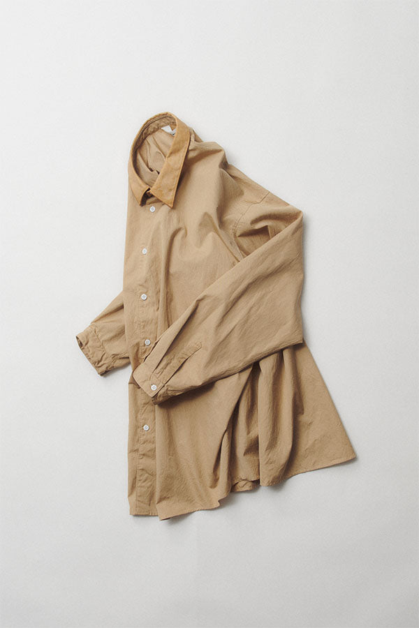 Leather combi shirt
