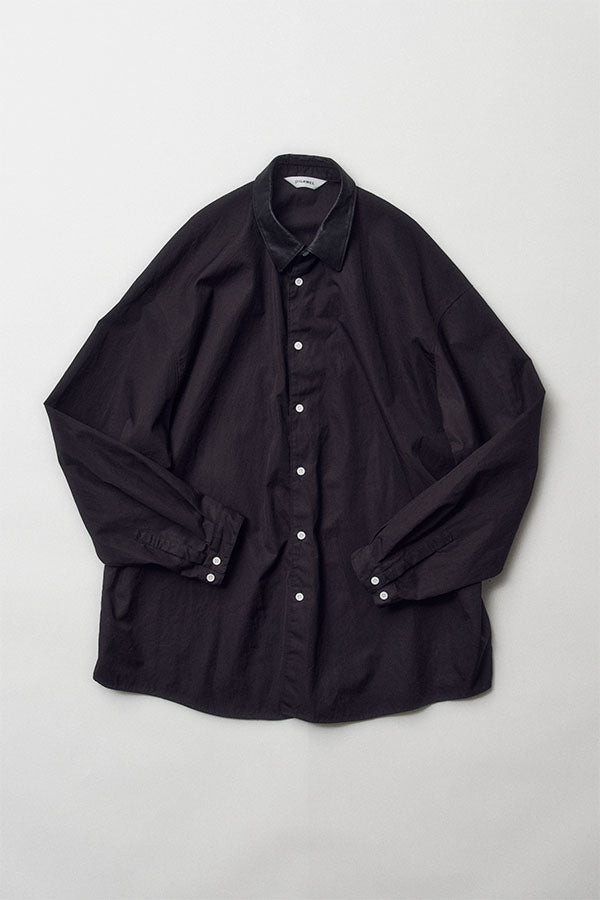 Leather combi shirt