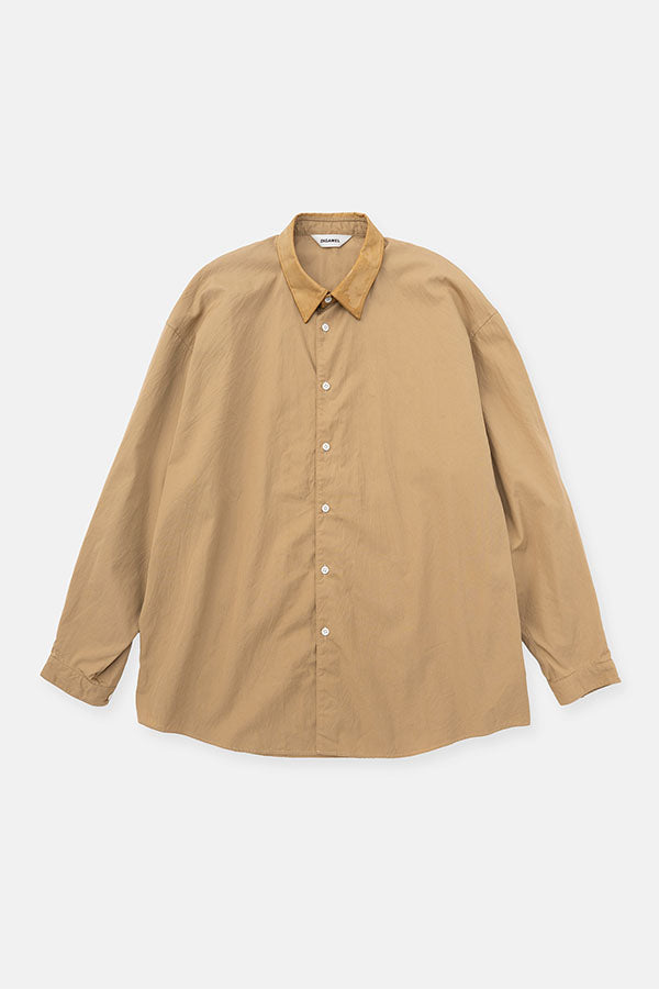 Leather combi shirt