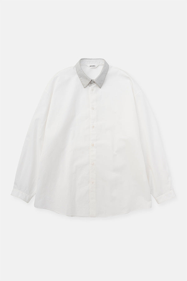 Leather combi shirt