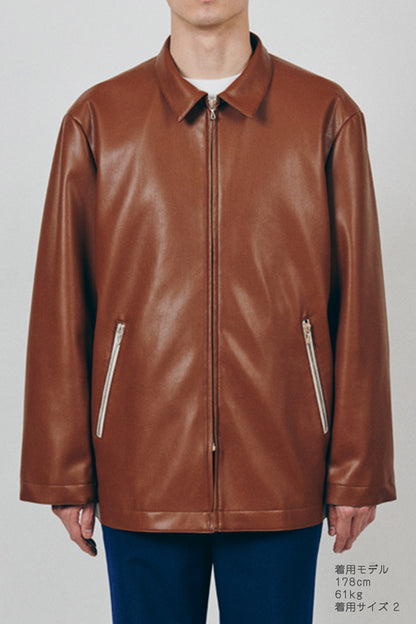 Synthetic Leather Half Coat