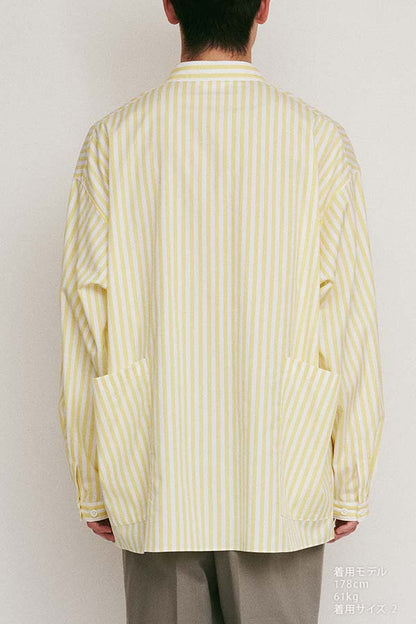 Side pocket L/S shirt① stripe