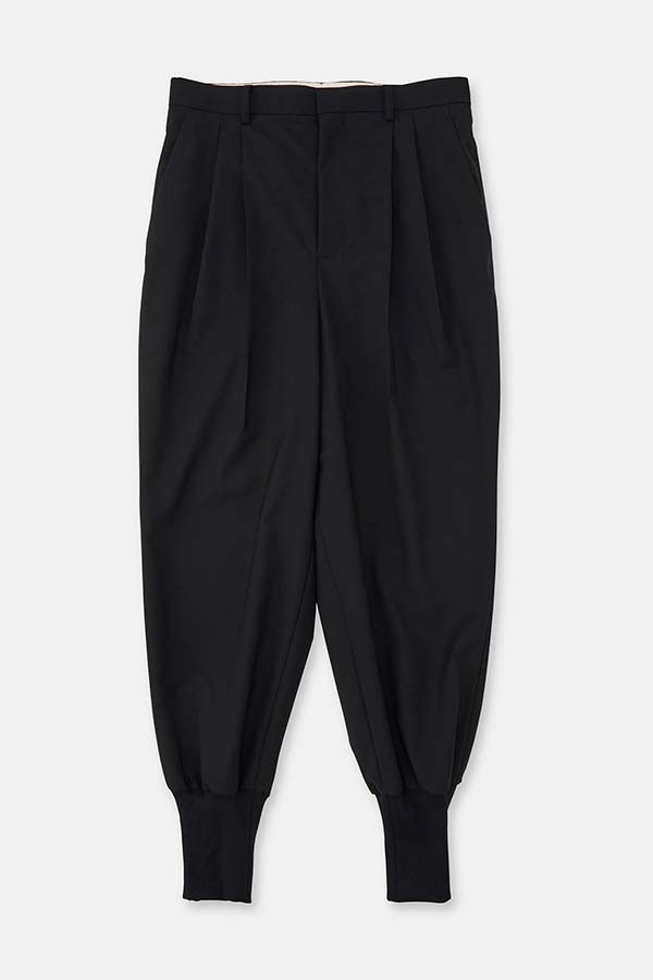 2 Tuck tapered hem rib pants