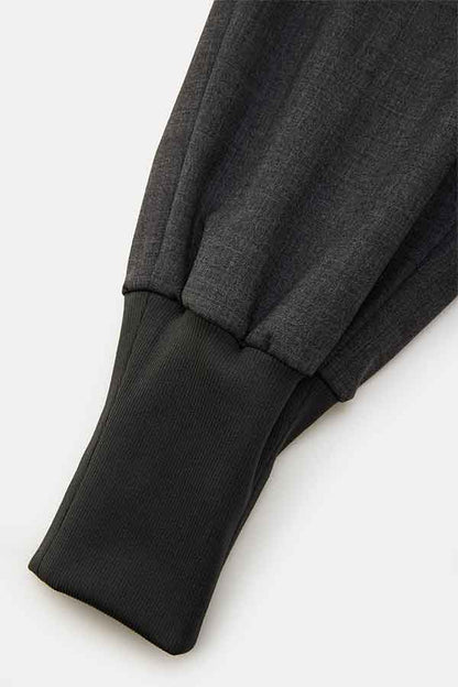 2 Tuck tapered hem rib pants