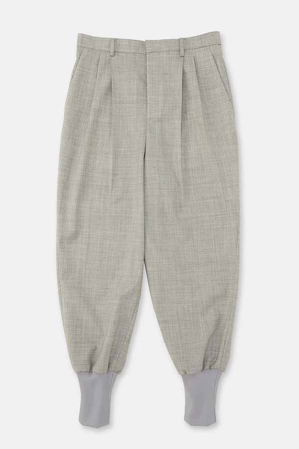 2 Tuck tapered hem rib pants