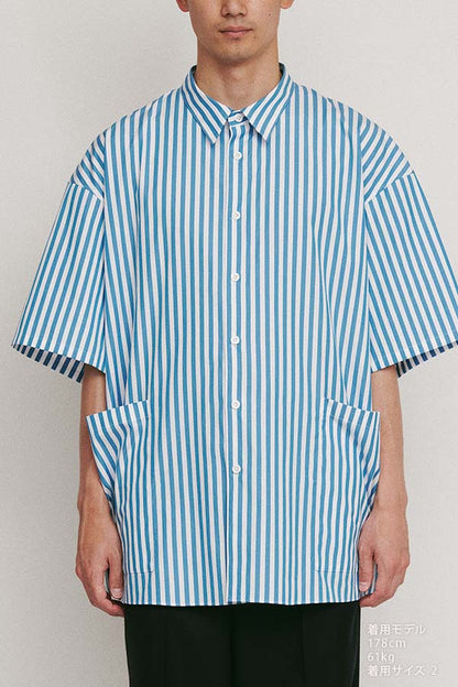 Side pocket S/S shirt① stripe