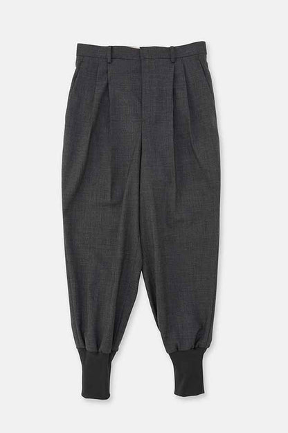 2 Tuck tapered hem rib pants