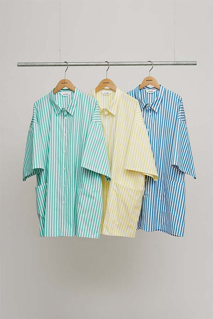 Side pocket S/S shirt① stripe