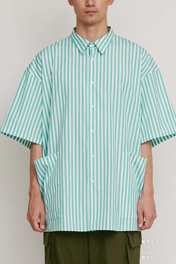 Side pocket S/S shirt① stripe