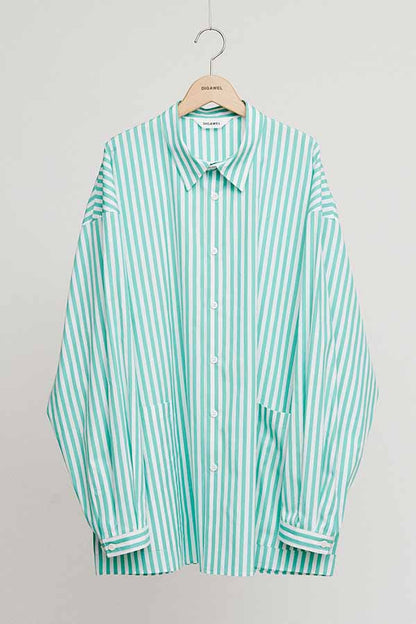 Side pocket L/S shirt① stripe