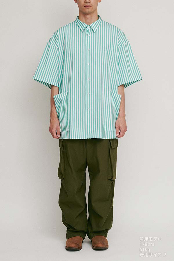 Side pocket S/S shirt① stripe