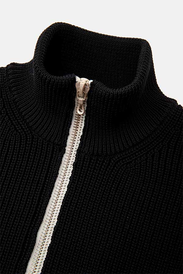 Rib Knit Zip Sweater