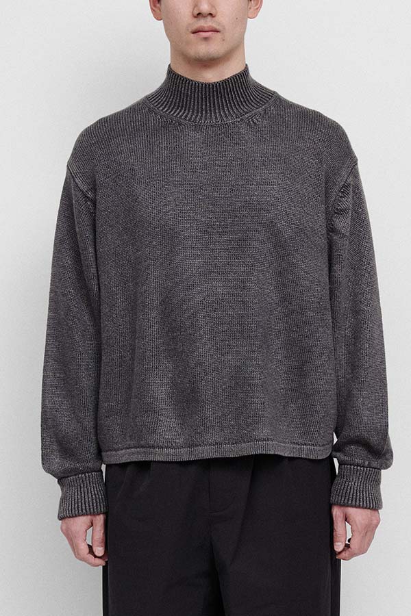 Stonewashed silk turtleneck sweater