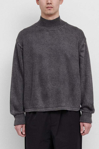 Stonewashed silk turtleneck sweater