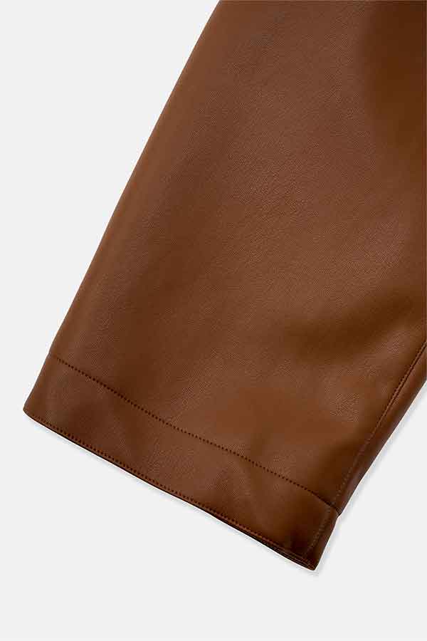 Synthetic Leather Half Coat