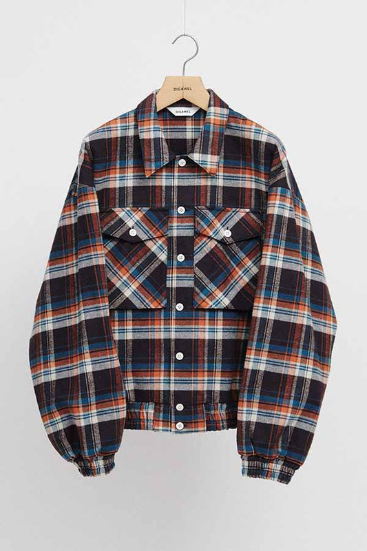 Check shirt blouson