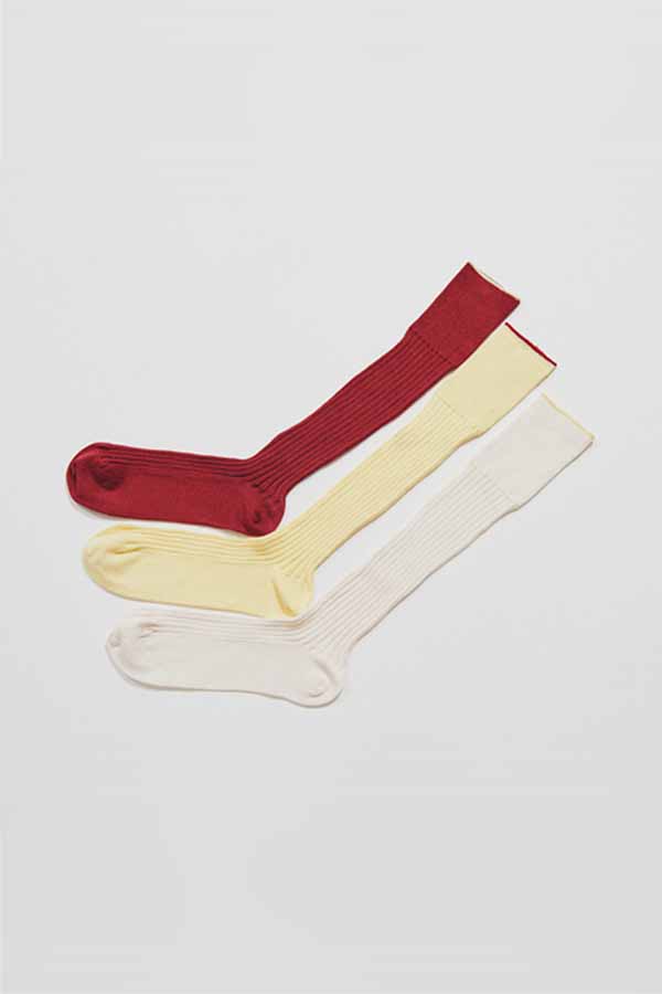 Rib semi-long socks/WOMENS(Kleuren ×DIGAWEL)