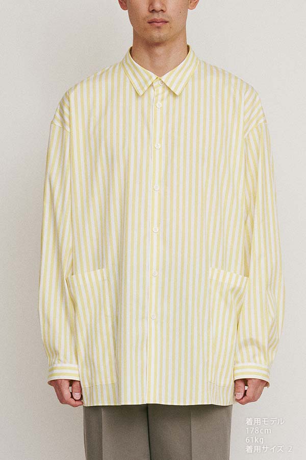 Side pocket L/S shirt① stripe