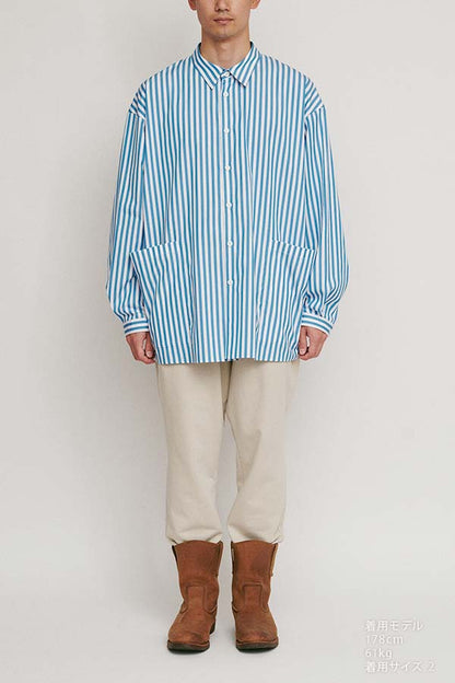 Side pocket L/S shirt① stripe