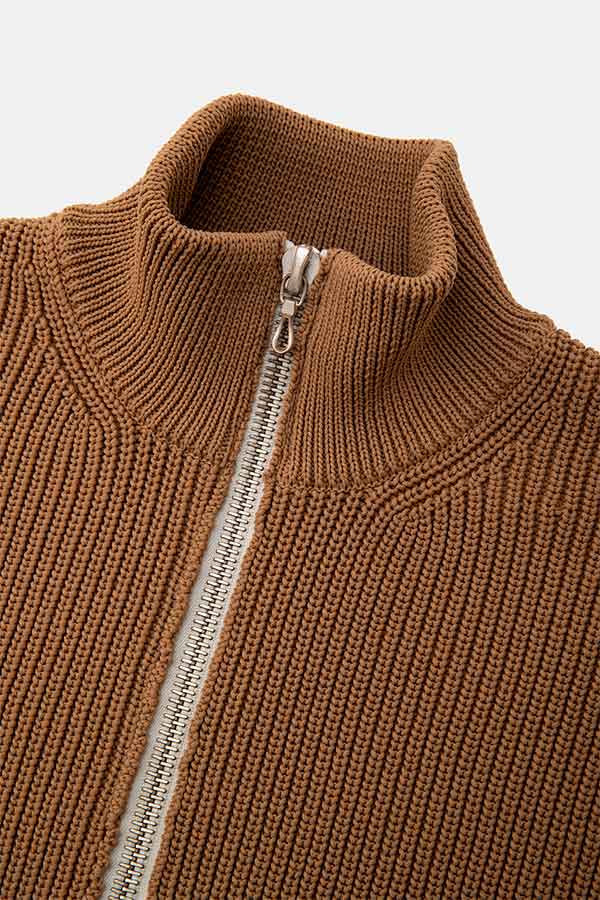 Rib Knit Zip Sweater