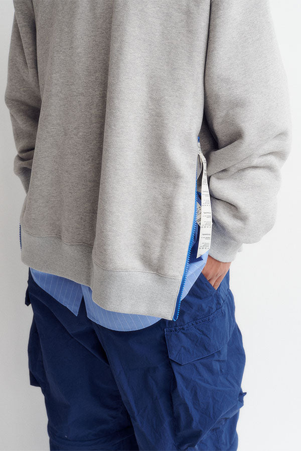 Side zip sweatshirt