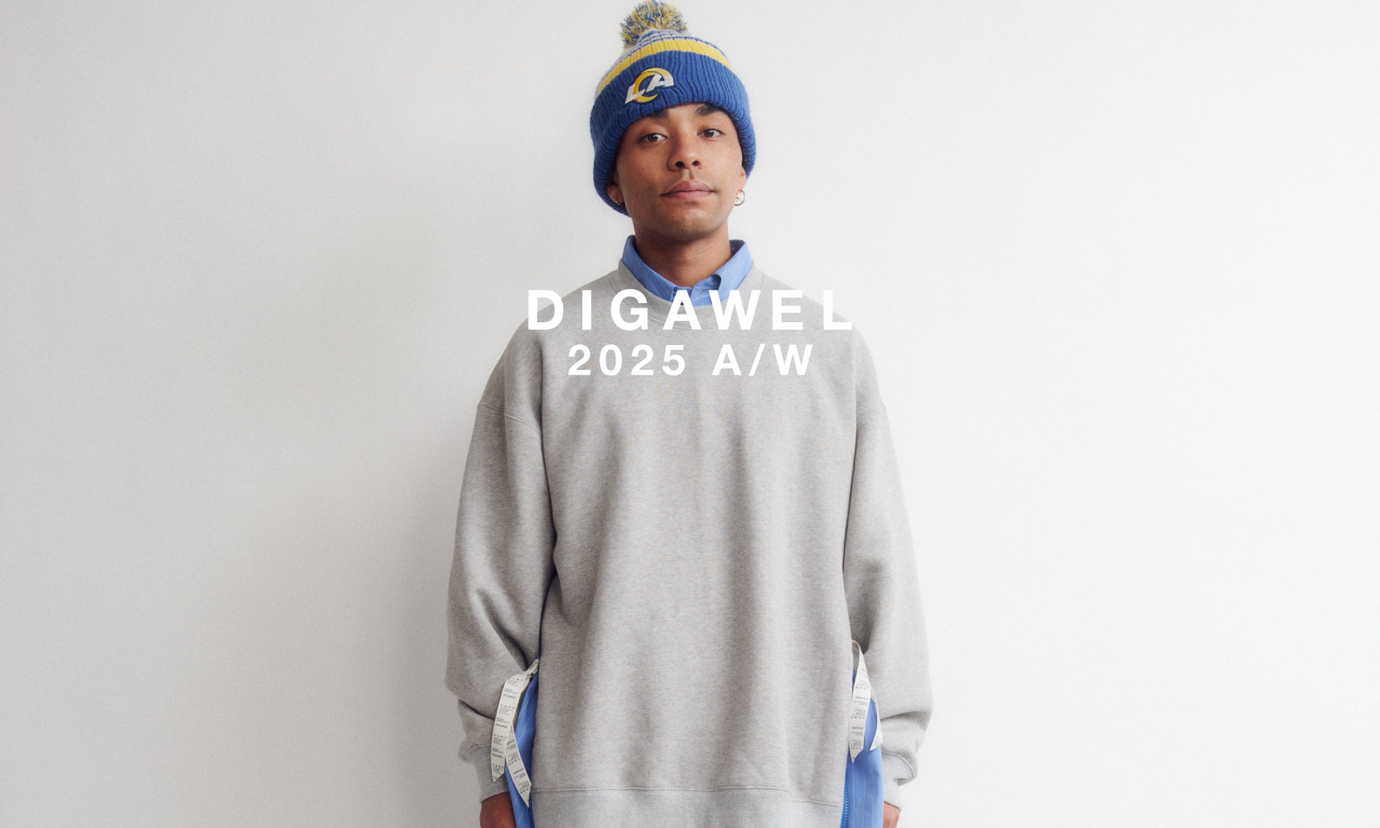 ディガウェル DIGAWEL ニットセーター オレンジ・イエロー