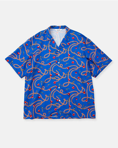 Open-collar S/S shirt(apple&chain)
