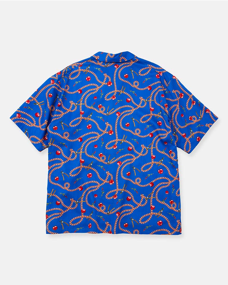 Open-collar S/S shirt(apple&chain)