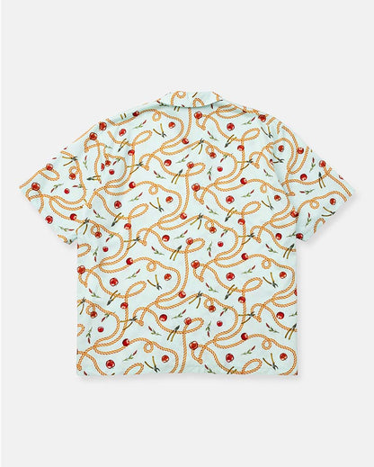 Open-collar S/S shirt(apple&chain)
