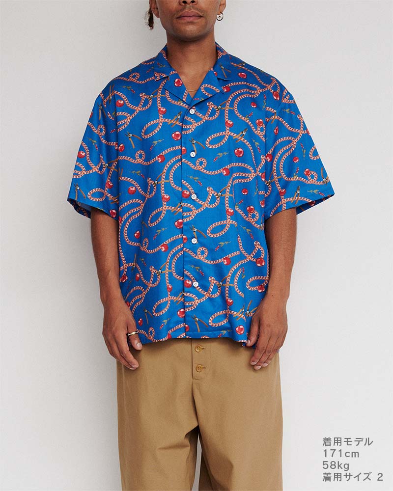 トップス Patterned Open Collar Shirt Open-collar S/S shirt(apple&chain) – DIGAWEL ONLINE STORE