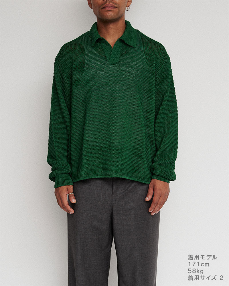 2026SS DIGAWEL Cotton Knit Poloサイズ2 ネイビー Cotton knit polo – DIGAWEL ONLINE STORE