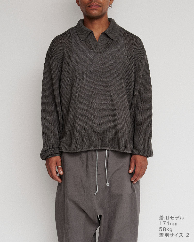 2026SS DIGAWEL Cotton Knit Poloサイズ2 ネイビー Cotton knit polo – DIGAWEL ONLINE STORE