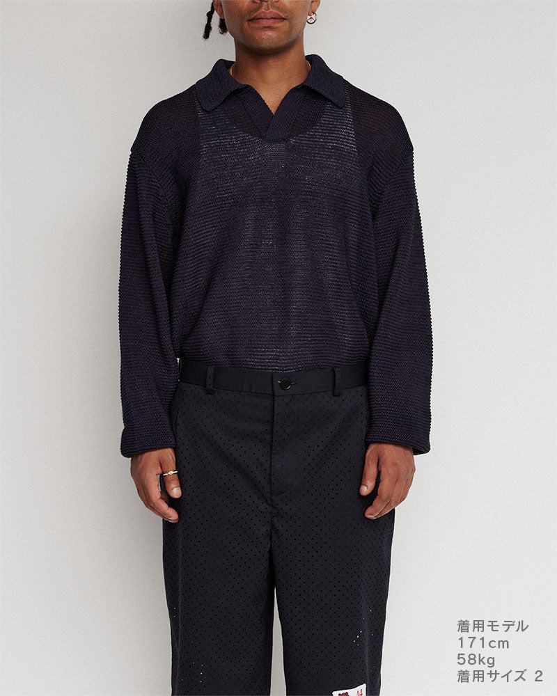 2026SS DIGAWEL Cotton Knit Poloサイズ2 ネイビー Cotton knit polo – DIGAWEL ONLINE STORE